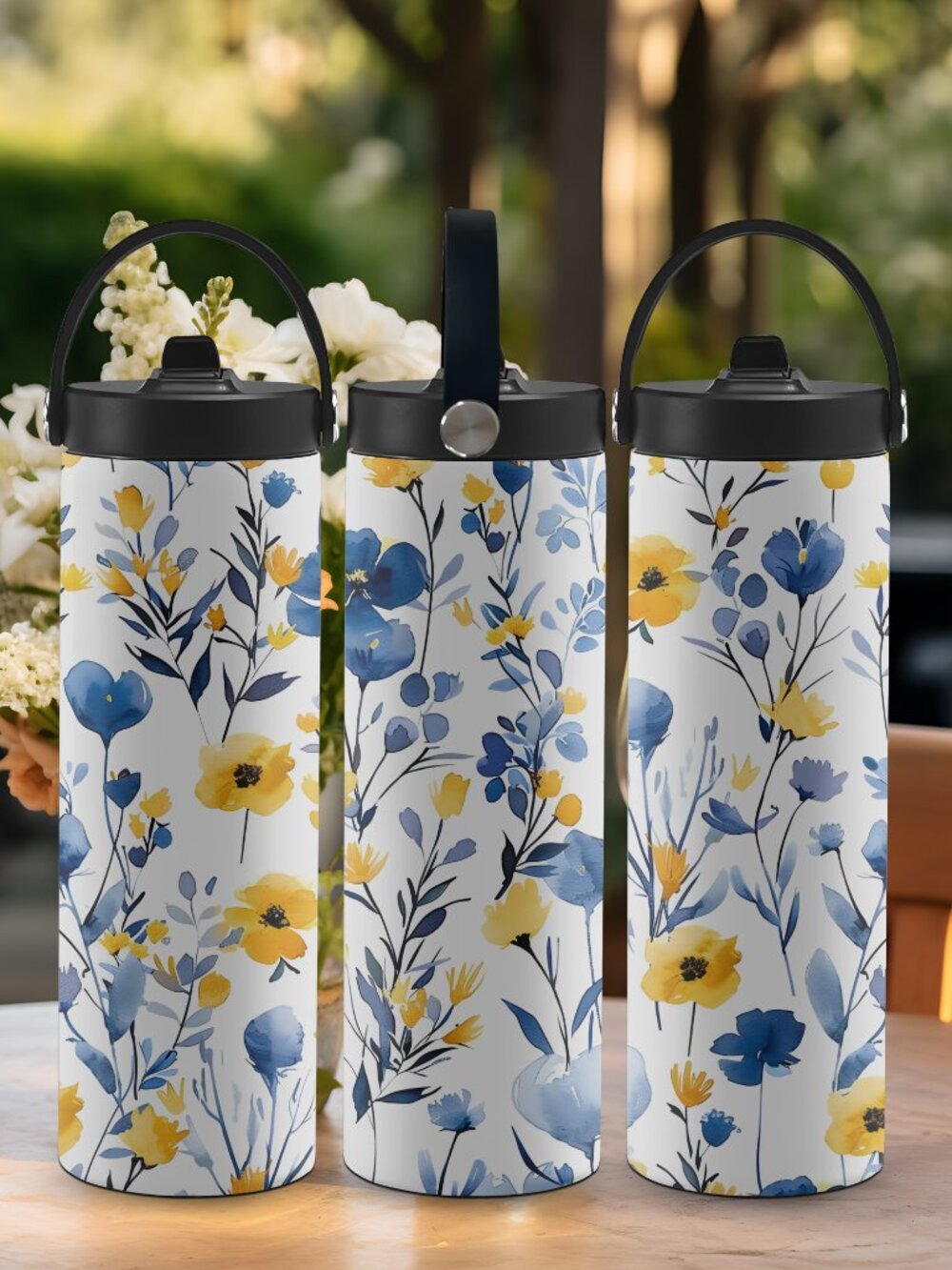 Floral Sport Tumbler, Gift For Her, Girl Cup
